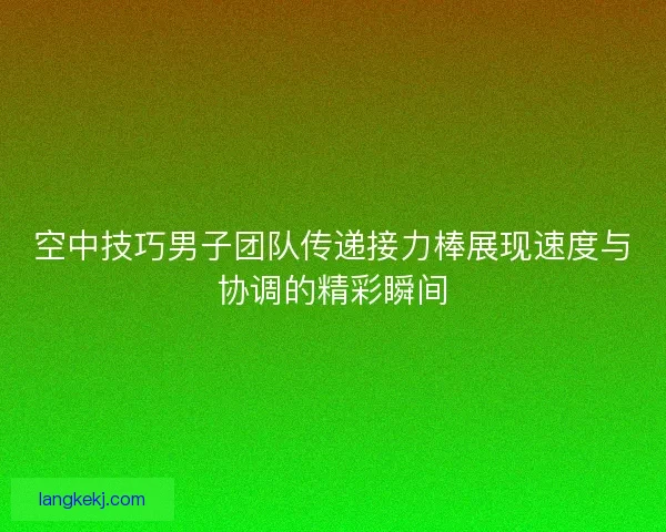 空中技巧男子团队传递接力棒展现速度与协调的精彩瞬间