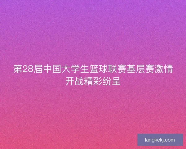 第28届中国大学生篮球联赛基层赛激情开战精彩纷呈 第28届中国大学生篮球联赛基层赛激情开战精彩纷呈