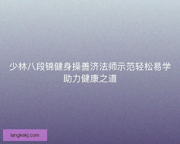 少林八段锦健身操善济法师示范轻松易学助力健康之道